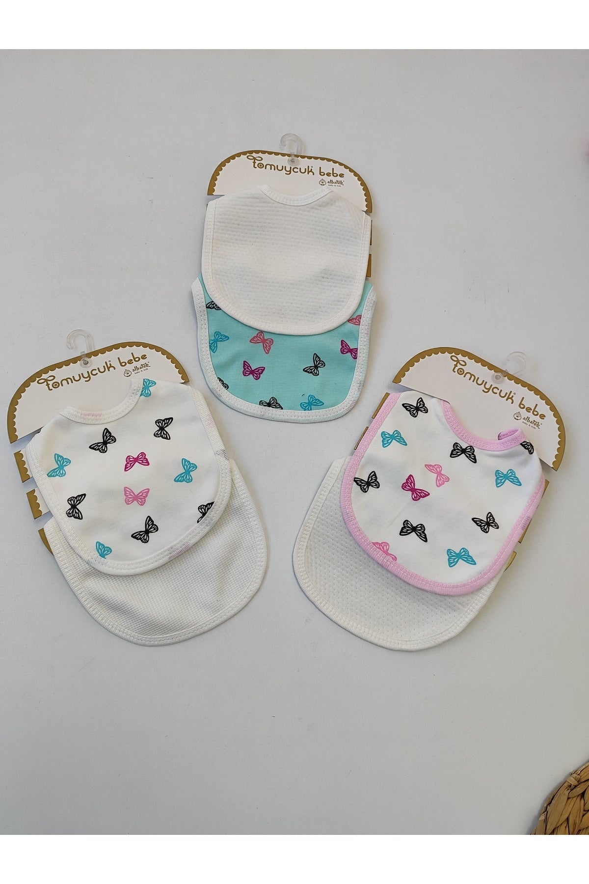 Bebek Önlüğü Çıtçıtlı Bebek Salya Önlük Ağız Mendili Mama Önlüğü 6'lı set