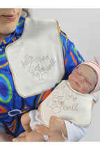 3'lü Anne Bebek Omuz Bezi Seti %100 Pamuklu Ter Mendili ve Mama Önlüğü