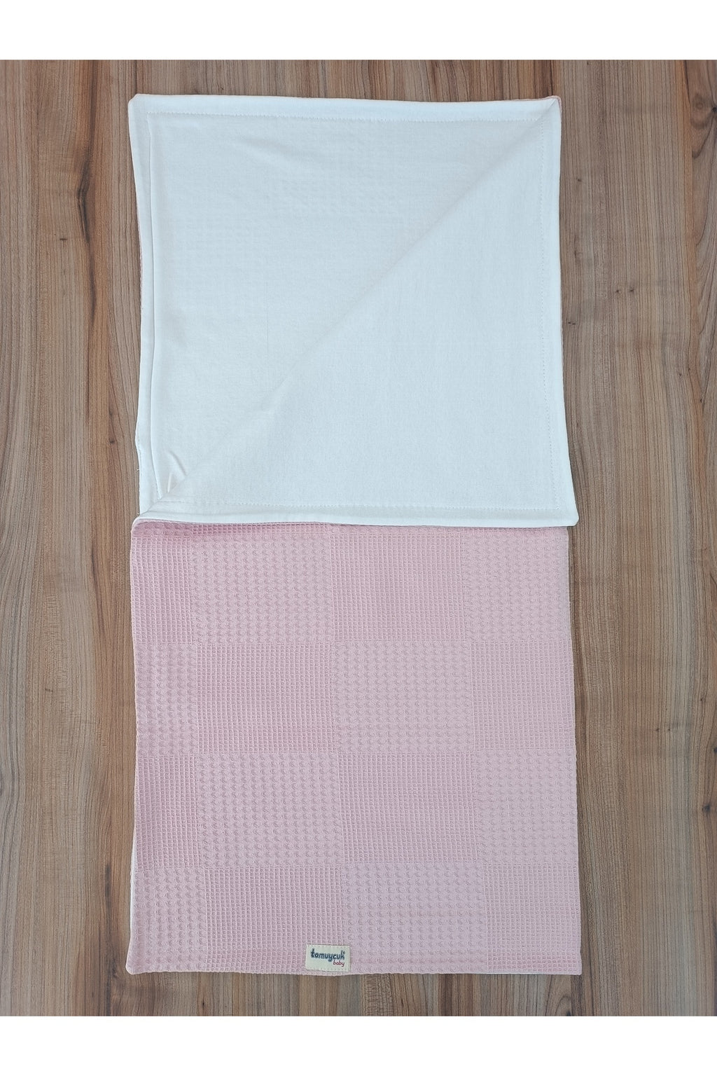 Pembe Kız Erkek Bebek Battaniyesi Pike %100 Pamuklu Doğal Organik Uyku Çift Taraflı Örtü 86x86cm