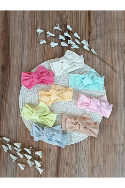 Kız Bebek Ribana Saç Bandanası – Fiyonk Bağlamalı %100 Pamuklu Hediyelik