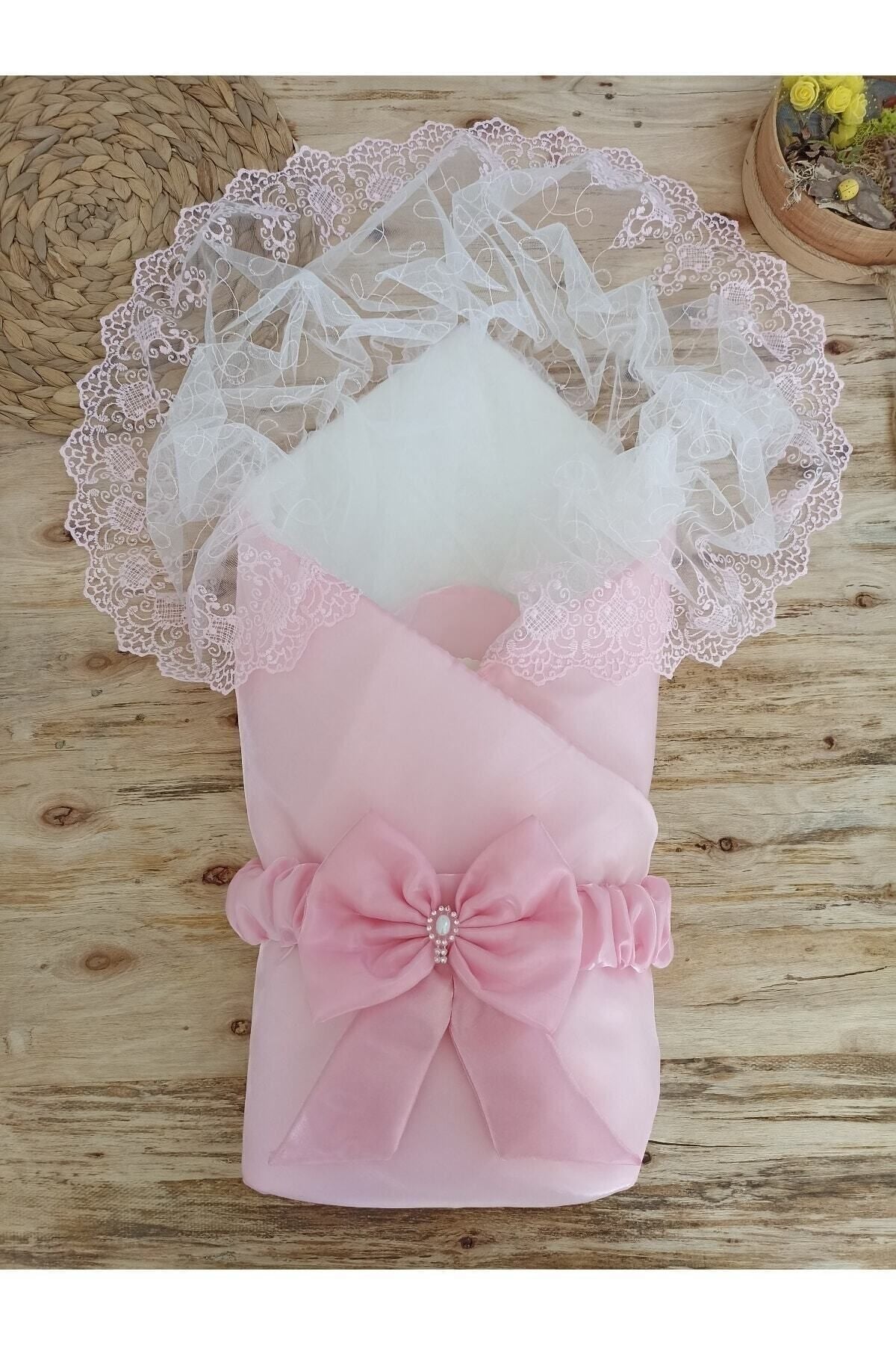 %100 Pamuklu Pembe Uyku Kundağı - Mevsimlik Kız Bebek Battaniyesi & Hastane Çıkışı