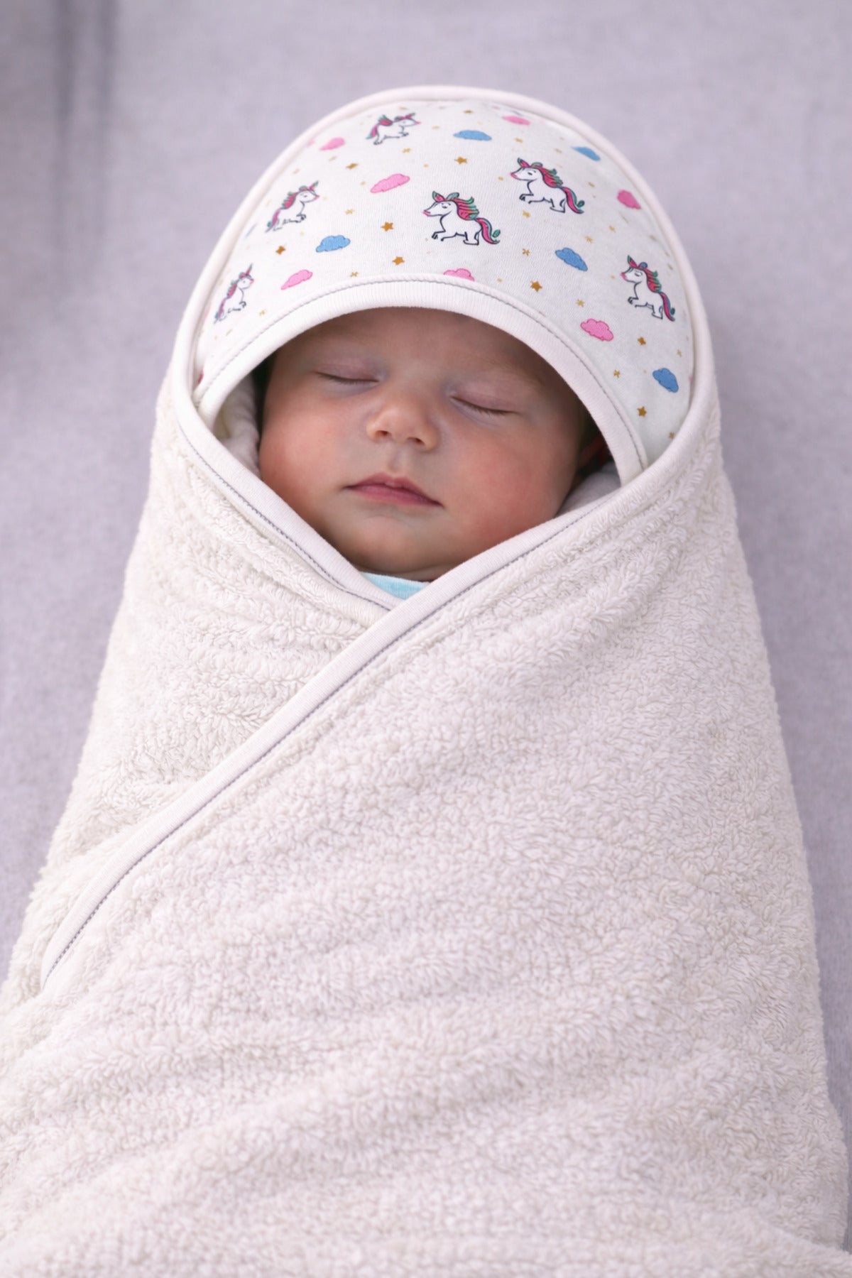 Unicorn Desenli %100 Pamuklu Başlıklı Kız Bebek Banyo Havlusu Yumuşak & Su Emici Havlu
