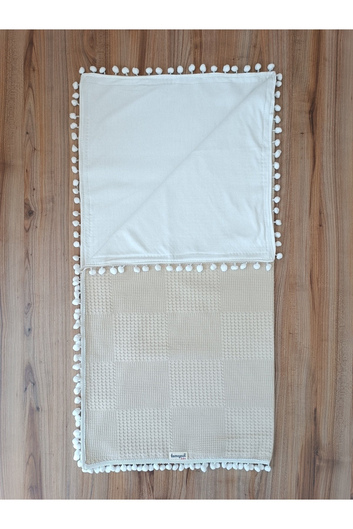 S.kahve Kız Erkek Bebek Battaniyesi Pike %100 Pamuklu Doğal Organik Uyku Çift Taraflı Örtü 86x86cm