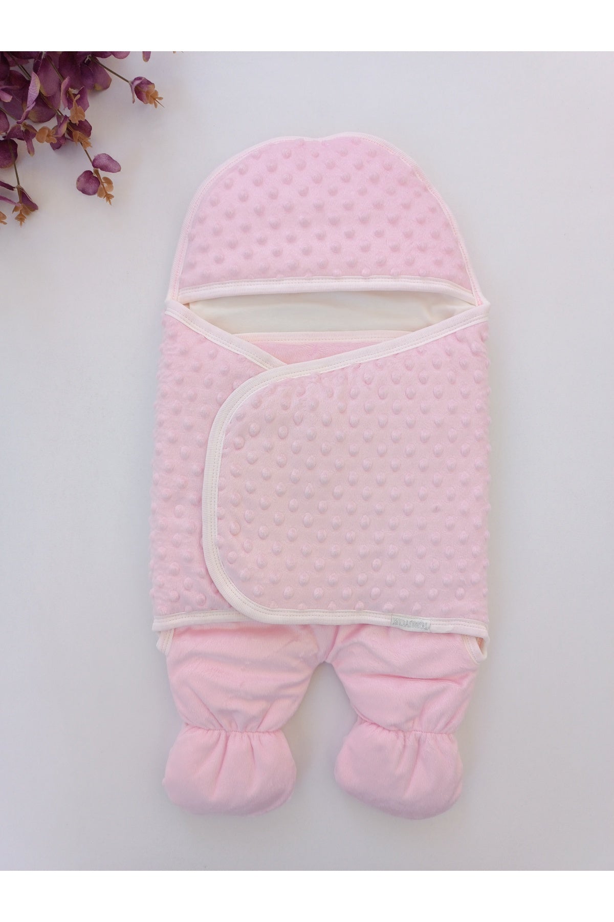 Pembe Kız Bebek Dış Kundak & Ayaklı Uyku Tulumu - %100 Pamuklu Astronot Tulum