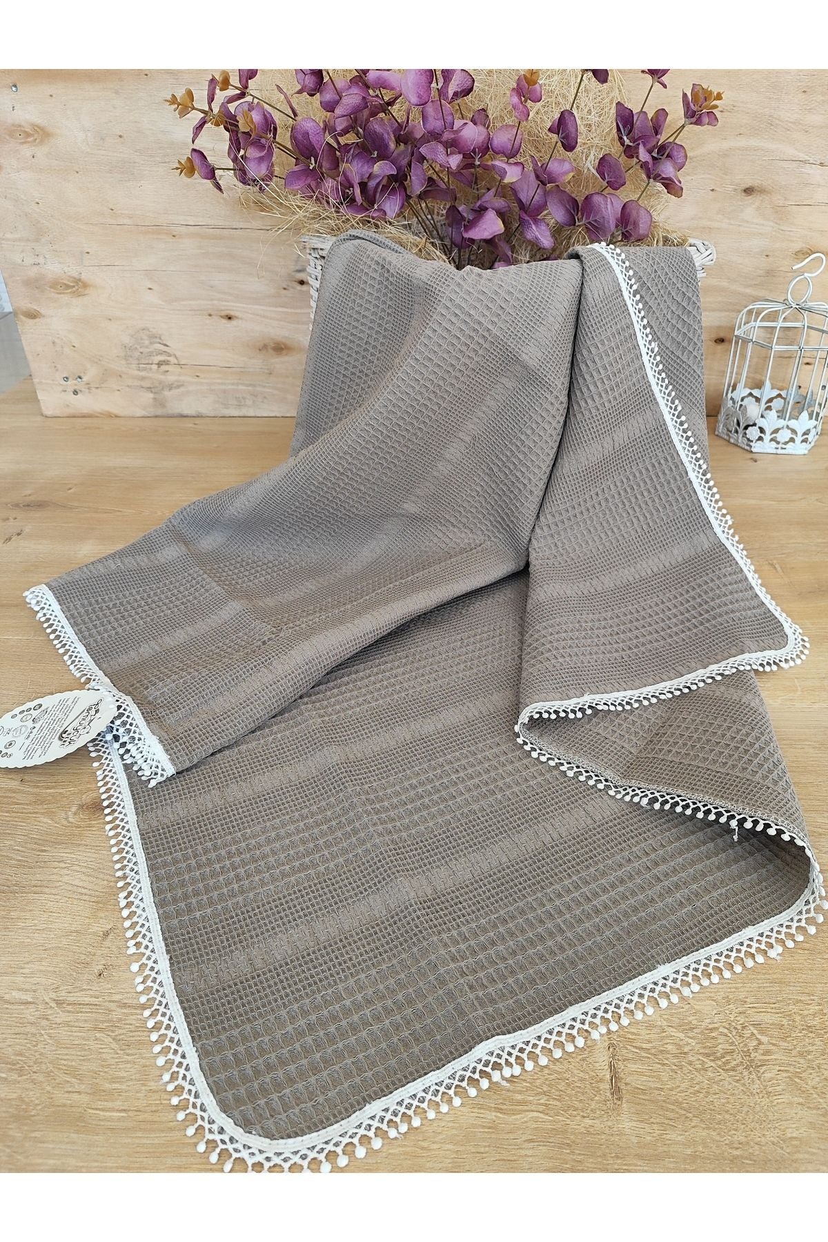 Kahve Pike Bebek Battaniyesi Doğal Organik Yaşam Örtüsü Çok Amaçlı Mevsimlik Yenidoğan 80x90 Cm
