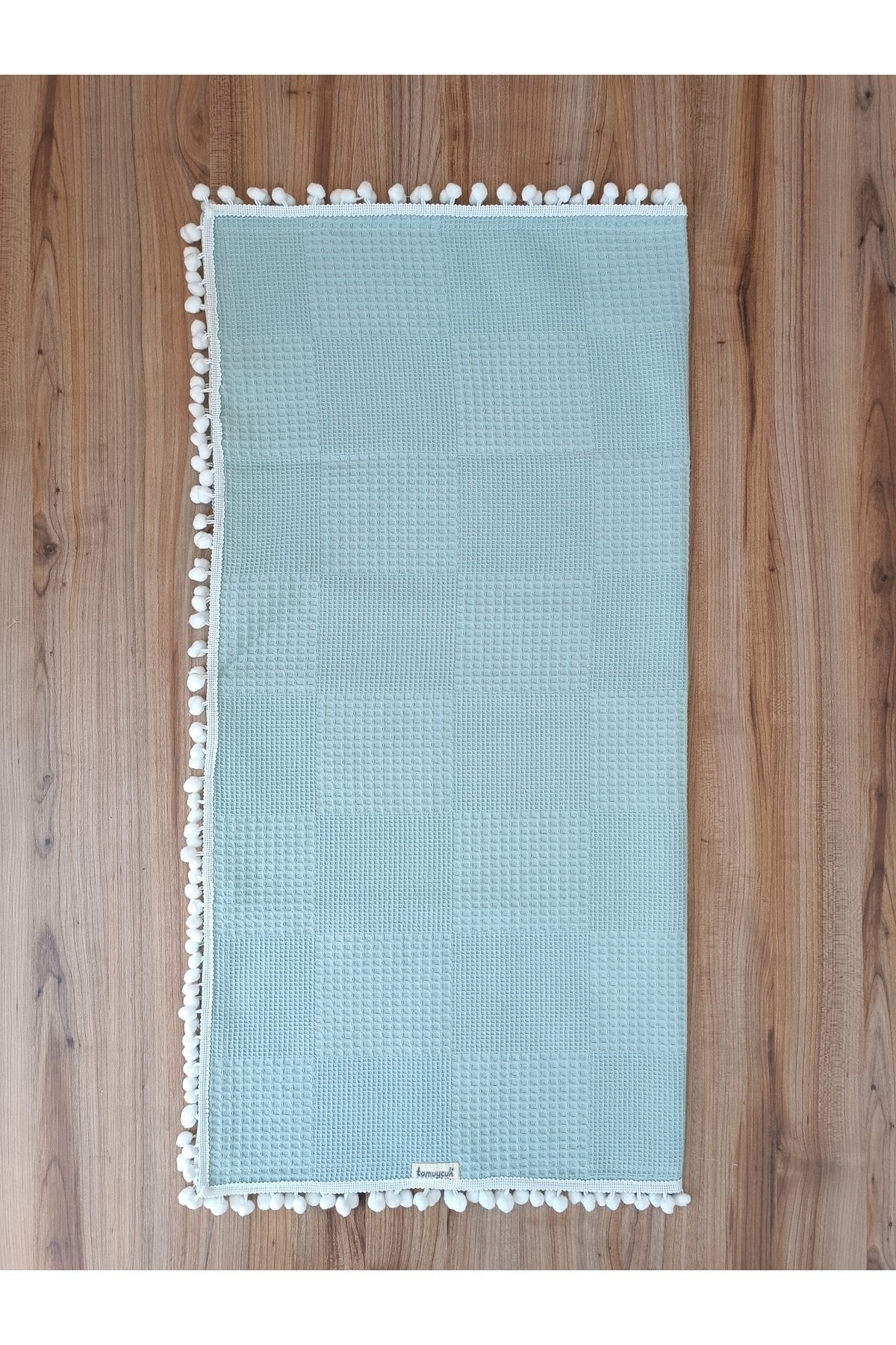 Yeşil Kız Erkek Bebek Battaniyesi Pike %100 Pamuklu Doğal Organik Uyku Çift Taraflı Örtü 86x86cm