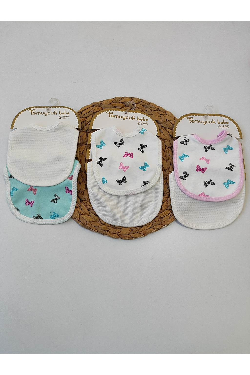 Bebek Önlüğü Çıtçıtlı Bebek Salya Önlük Ağız Mendili Mama Önlüğü 6'lı set