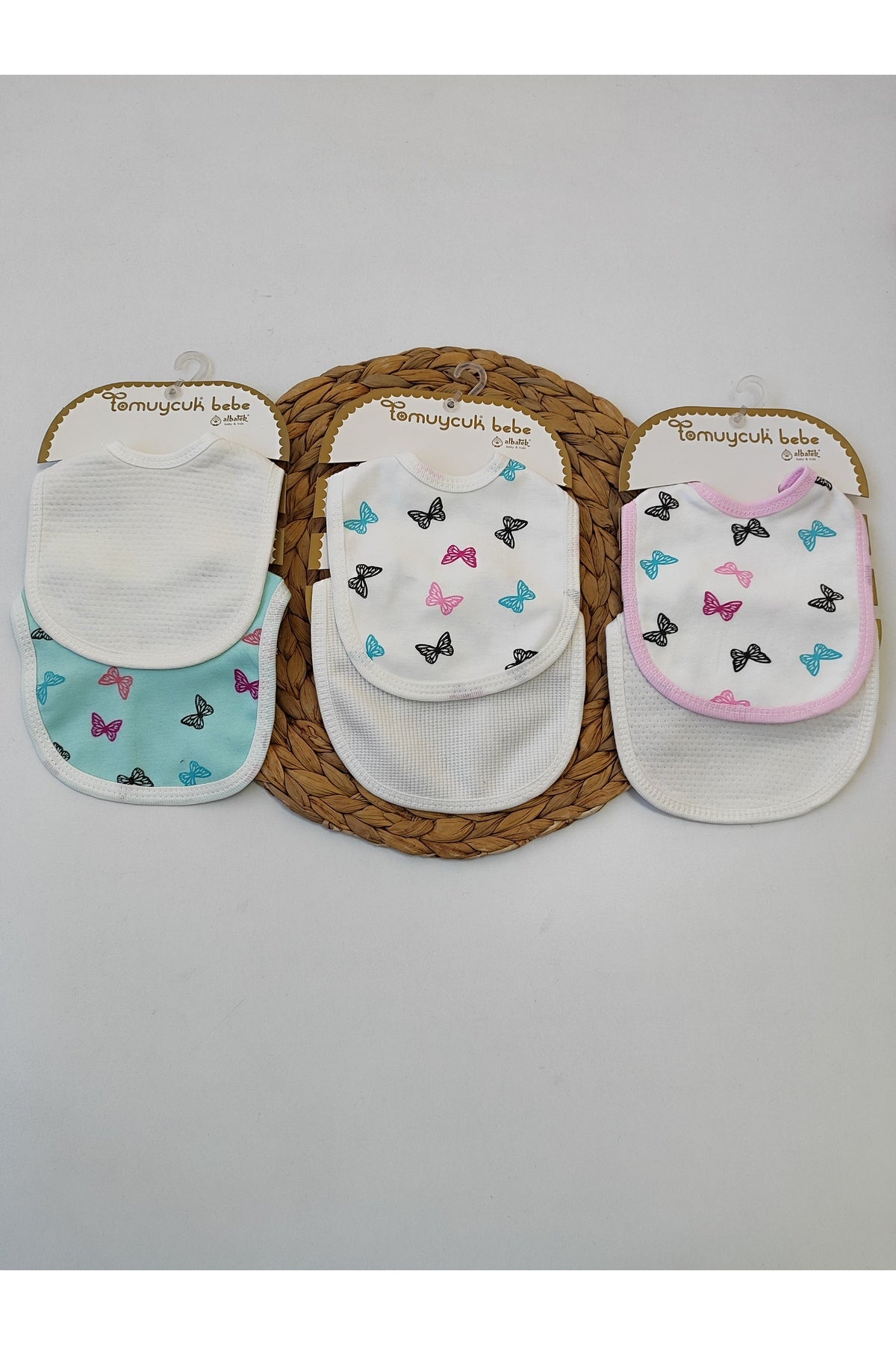Bebek Önlüğü Çıtçıtlı Bebek Salya Önlük Ağız Mendili Mama Önlüğü 6'lı set