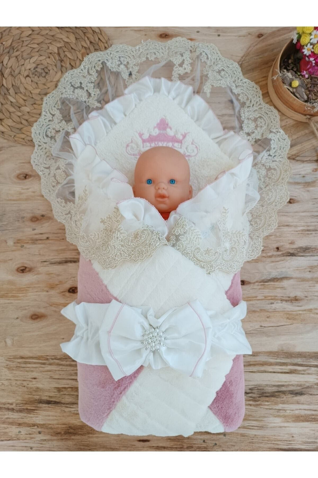 Kışlık Prizma Bebek Kundağı Kız Bebek Dış Kundak Battaniyesi Hastane Çıkışı Kundak Battaniye