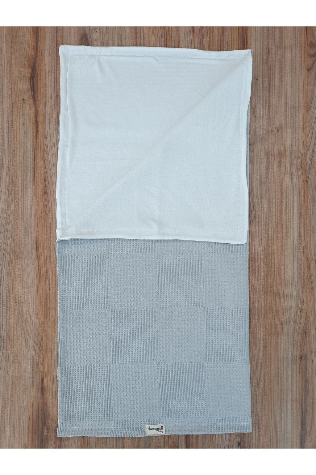Gri Kız Erkek Bebek Battaniyesi Pike %100 Pamuklu Doğal Organik Uyku Çift Taraflı Örtü 86x86cm