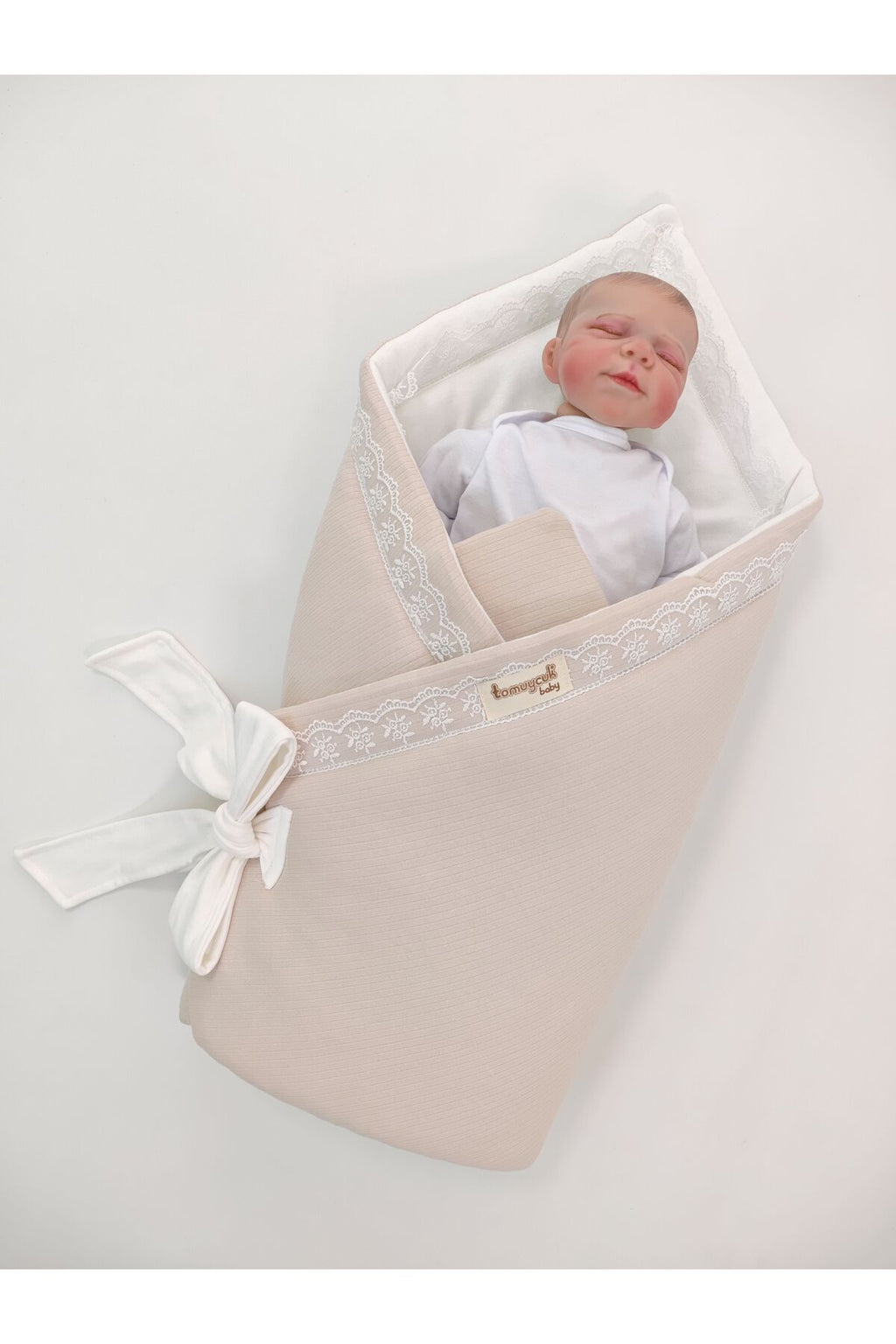 Dantelli Bebek Kundak Battaniye %100 Pamuklu 85x85 cm – Yumuşak & Rahat / Hediyelik