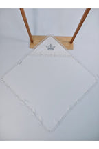 Ekru %100 Pamuklu Erkek Bebek Battaniyesi Nakışlı Dantelli Puset Örtüsü Hediyelik Yenidoğan 85x85cm