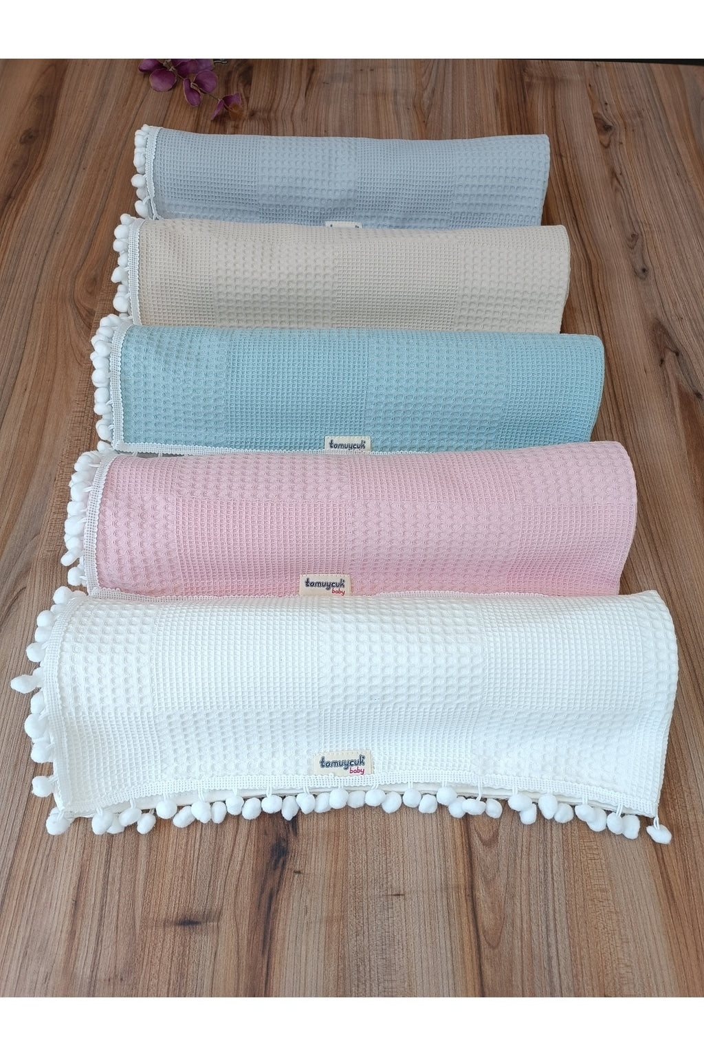 Yeşil Kız Erkek Bebek Battaniyesi Pike %100 Pamuklu Doğal Organik Uyku Çift Taraflı Örtü 86x86cm