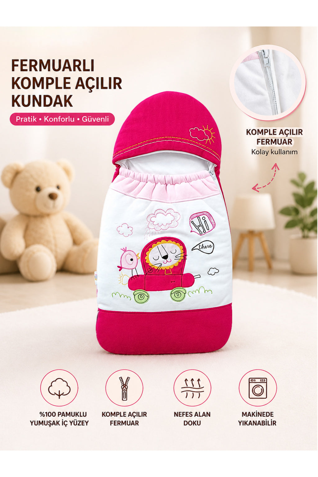 Kız Bebek Battaniyesi Dış Kundak Hastane Çıkışı Bebek Arabası Örtüsü