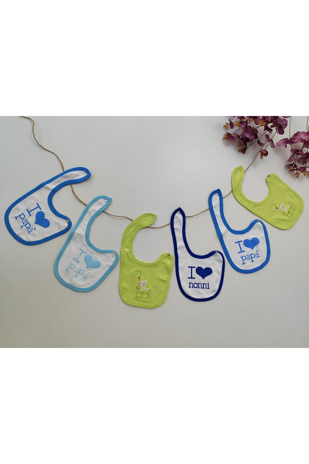 Bebek Önlüğü Çıtçıtlı Bebek Salya Önlük Ağız Mendili Mama Önlüğü 6'lı set