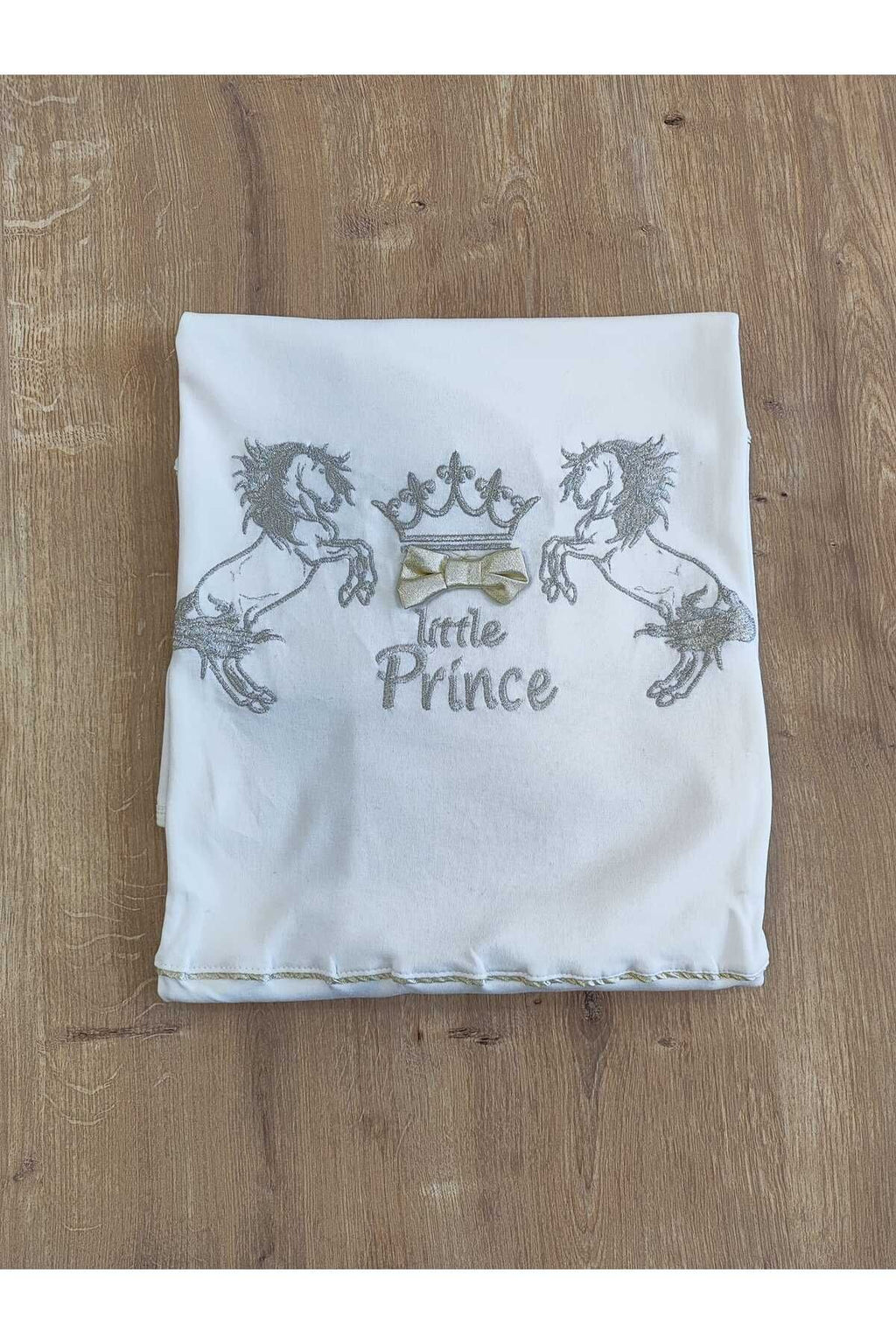%100 Pamuklu Gümüş Atlı Prince Bebek Battaniyesi - Yumuşak Puset & Bebek Arabası Örtüsü