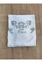 %100 Pamuklu Gümüş Atlı Prince Bebek Battaniyesi - Yumuşak Puset & Bebek Arabası Örtüsü