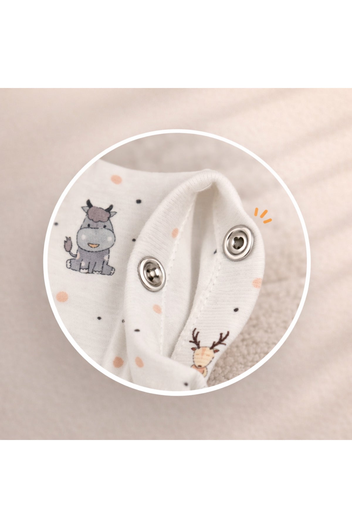 %100 Pamuklu Unisex Bebek Uyku Tulumu 0-6 Ay Fermuarlı Çıtçıtlı Kol Mevsimlik Şapkalı Yenidoğan