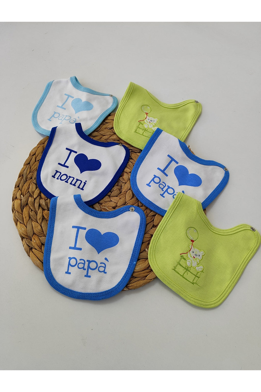 Bebek Önlüğü Çıtçıtlı Bebek Salya Önlük Ağız Mendili Mama Önlüğü 6'lı set