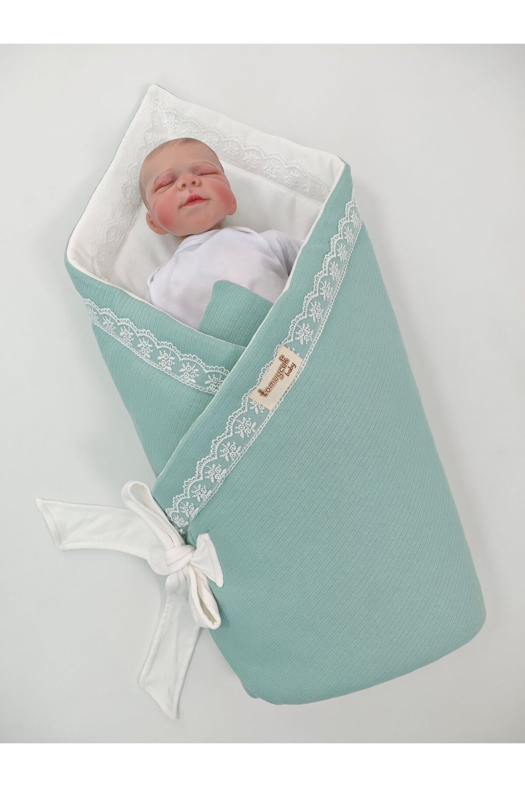 Dantelli Bebek Kundak Battaniye %100 Pamuklu 85x85 cm – Yumuşak & Rahat / Hediyelik