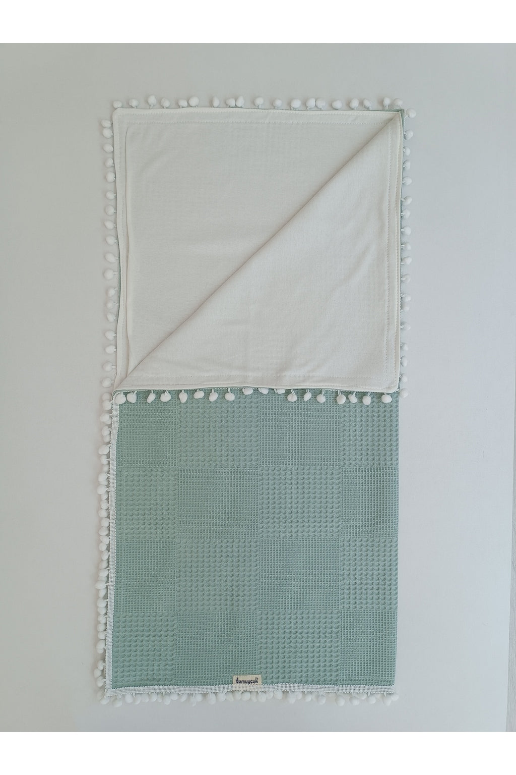 Yeşil Kız Erkek Bebek Battaniyesi Pike %100 Pamuklu Doğal Organik Uyku Çift Taraflı Örtü 86x86cm