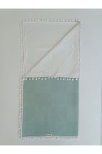 Yeşil Kız Erkek Bebek Battaniyesi Pike %100 Pamuklu Doğal Organik Uyku Çift Taraflı Örtü 86x86cm