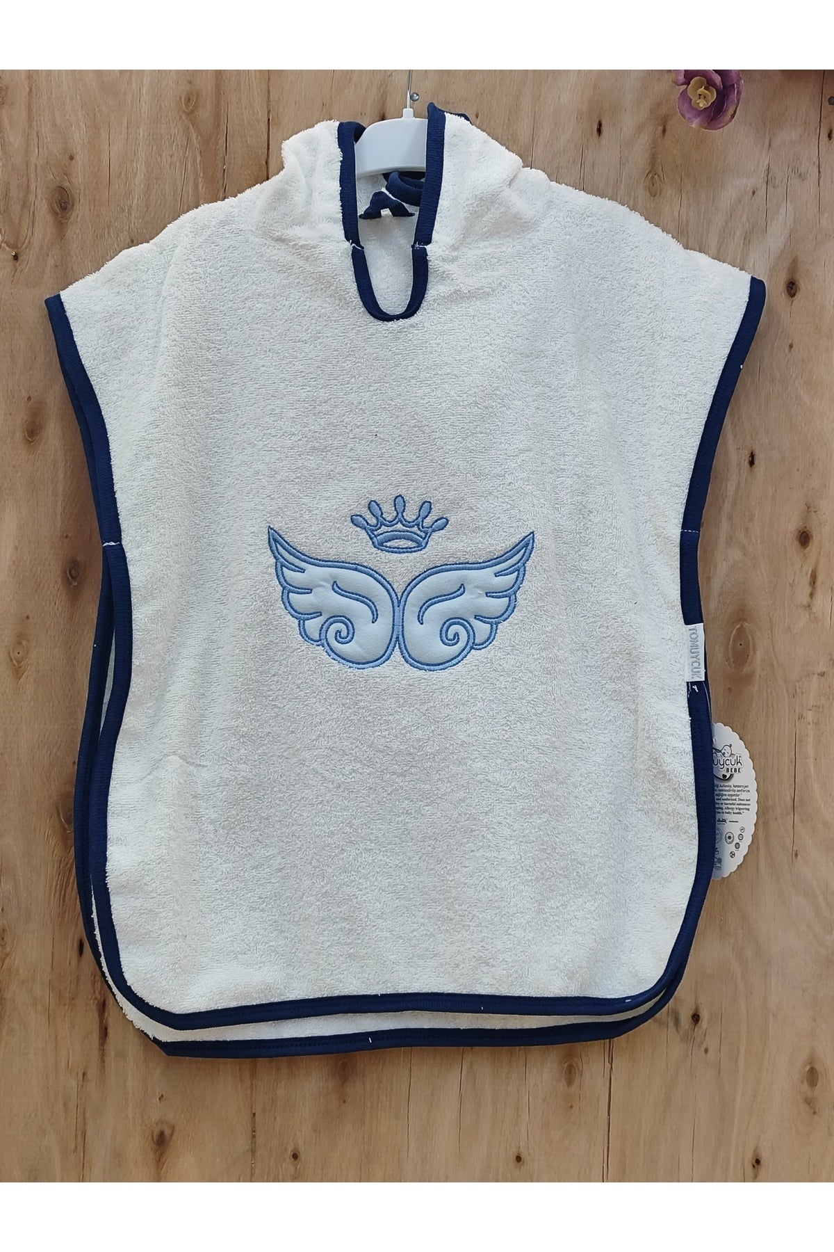 %100 Pamuklu & Başlıklı Bebek Banyo Havlusu - Yumuşak & Nakışlı Pareo Bornoz