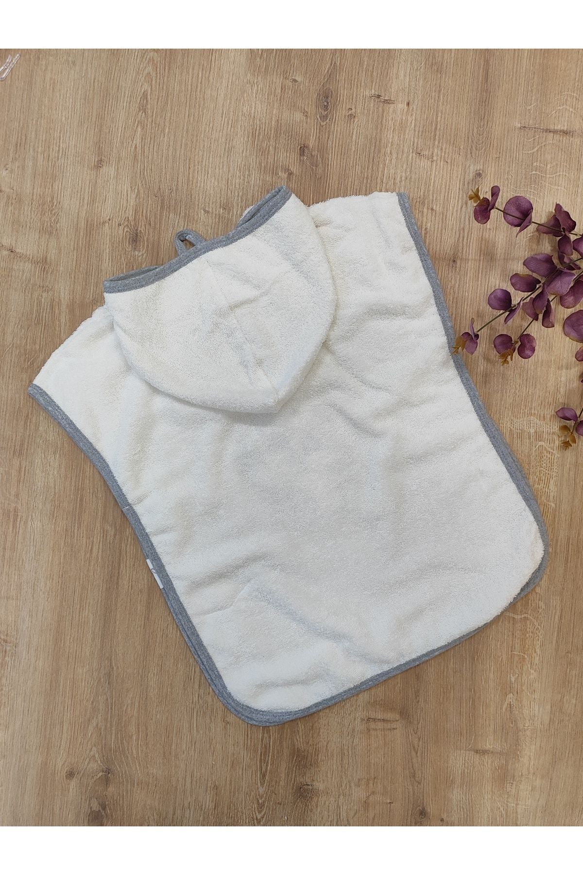 Nakışlı Başlıklı Bebek Banyo Havlusu  Unisex – %100 Pamuklu